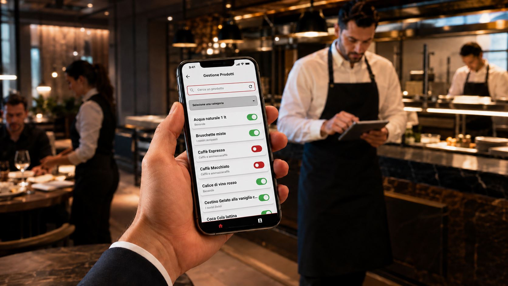 App ForkClik Pro usata dallo staff del ristorante